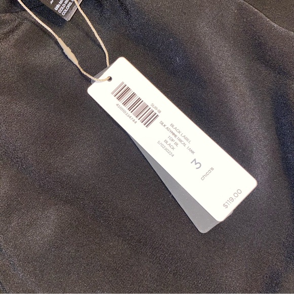 New Chico's Black Label 100% Silk Tank Top Blouse Asymmetrical NWT 3 Extra Large - Picture 9 of 11